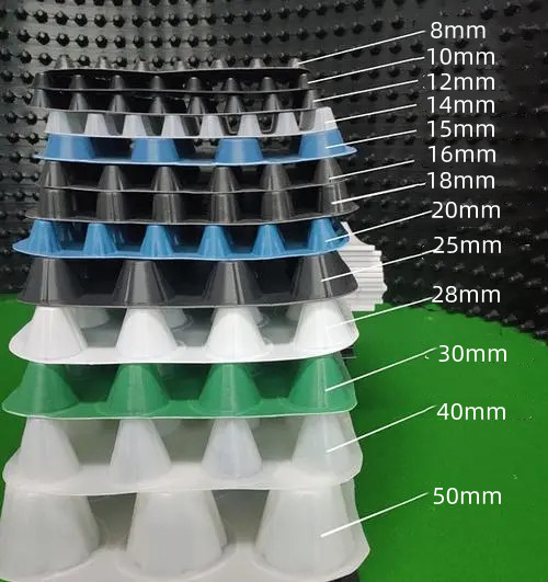 Прямоугольная водонепроницаемая HDPE дренажная доска для зеленой крыши 0